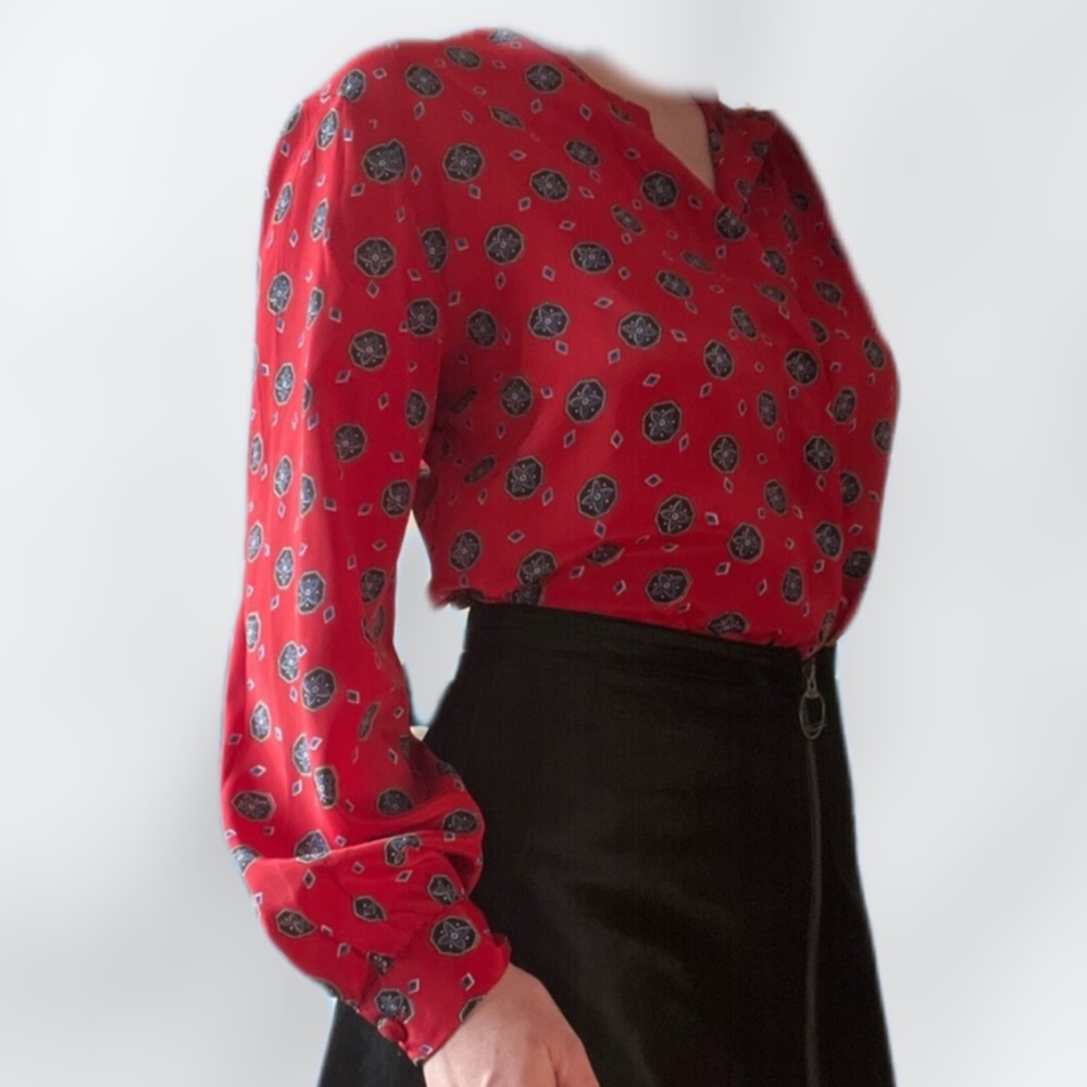 Vintage, Long Sleeve Button Down Blouse Shirt